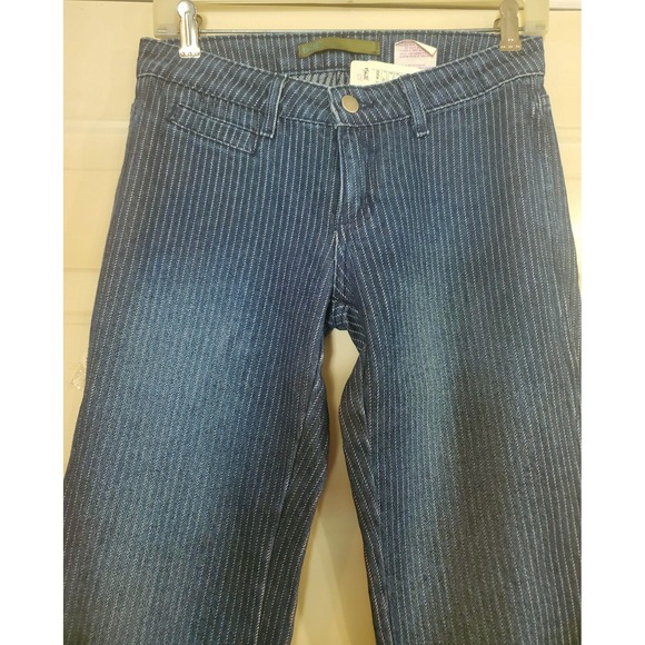 Y2K NWT Women's SZ 1/2 Distressed Flare Pinstripe Boot Cut BDG Jeans Raw Hem - Picture 9 of 9